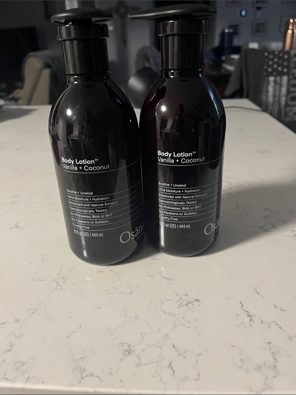 2 Osana Vanilla and Coconut Body Lotion — Black Bottle